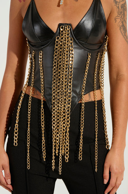 OUT ALL NIGHT CHAIN CORSET BELT